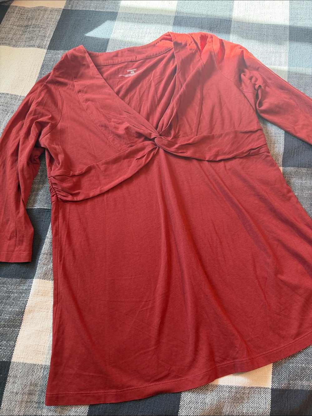 Patagonia Twist-Front V-Neck Tunic in Brick Red